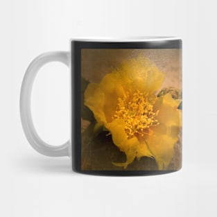 Antiqued Yellow Cactus Bloom Mug
